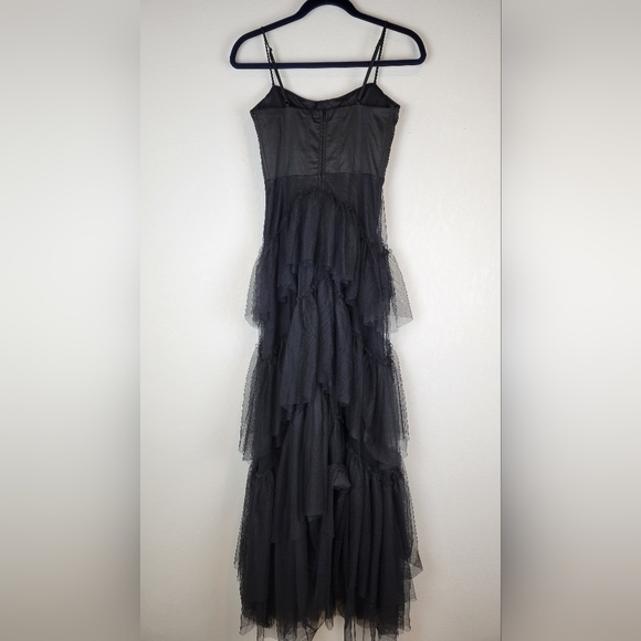 NWT City Studios Junior Sweetheart-Neck Tiered Dress on Blacl Size 12 - Picture 3 of 13